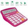 Helect Calculator, Standard Function Desktop Calculator, Plum