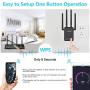 LAOSGE Super WiFi Extender Signal Booster, 1200Mbps Wireless Internet Amplifier Covers up to 2500 Sq.ft and 20 Devices, 2.4 & 5GHz Dual Band WiFi Repeater with Ethernet/LAN Port (Black)