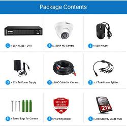 ZOSI H.265+ 5MP Dome Security Camera System for Home, 8CH CCTV DVR with Hard Drive 2TB for 24/7 Recording, 8X 5MP 2K Surveillance Camera Outdoor Indoor,Long Night Vision, Remote Access