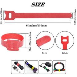 60 Pcs Reusable Fastening Cable Ties with Hook and Loop,cable organizer,cable management,6-Inch Microfiber Cloth Cable Management Straps,for Computer/TV/Electronics, (Assorted Colors)…