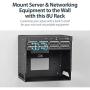 StarTech.com 8U Open Frame Wall Mount Network Rack w/ Built in Shelf - 2-Post Adjustable Depth (12'' to 18'') Equipment Rack - 75.2lbs (WALLSHELF8U),Black
