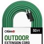 Otimo 50 Ft 16/3 Outdoor Light Duty Extension Cord - 3 Prong Extension Cord, Green