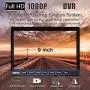 Backup Camera System, DOUXURY 4 Split Screen 9 Quad View Display HD 1080P Monitor with DVR Recording Function, IP69 Waterproof Night Vision Camera x 4 for Truck Trailer Heavy Box Truck RV Camper Bus