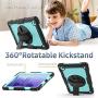 Galaxy Tab A7 Case SM-T500/T505/T507 for Kids | Herize Three Layer Armor Drop Protection Case with Screen Protector 360 Rotating Stand Hand Strap Shoulder Strap for Samsung Tab A7 10.4 inch | SkyBlue