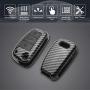 TANGSEN Flip Key Fob Case for AUDI A1 A3 A4 A5 A6 A8 Q3 Q5 Q7 R8 RS S3 S4 S5 S6 S8 TT QUATTRO 3 4 Button Keyless Entry Personalized Double Protective Cover ABS Plastic Carbon Fiber Black Silicone