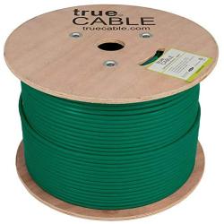 trueCABLE Cat6 Plenum Shielded (CMP), 1000ft, Green, 23AWG Solid Bare Copper, 550MHz, ETL Listed, Overall Foil Shield (FTP), Bulk Ethernet Cable