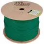 trueCABLE Cat6 Plenum Shielded (CMP), 1000ft, Green, 23AWG Solid Bare Copper, 550MHz, ETL Listed, Overall Foil Shield (FTP), Bulk Ethernet Cable
