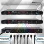 8 Outlet Power Sequencer Conditioner - 2200W Rack Mount Pro Audio Digital Power Supply Controller Regulator w/ Voltage Readout, Surge Protector, For Home Theater, Stage / Studio Use - Pyle PS1000