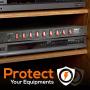 PDU Power Strip Surge Protector - 150 Joule 9 Outlet Strips Surge Protector Heavy Duty Electric Extension Cord Strip - 1U Rack Mount Protection Power Outlet Strip W/ 9 Front Switch - PylePro PDBC70 BLACK