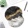 ITNRSIIET Mouse Pad, Ergonomic Mouse Pad with Gel Wrist Rest Support, Gaming Mouse Pad with Lycra Cloth, Non-Slip PU Base for Computer, Laptop, Home, Office & Travel, Black Cracked Marbling