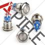APIELE 19mm Momentary Push Button Switch On Off Stainless Steel with 12V LED Angel Eye Head for 19mm 3/4 Mounting Hole with Wire Socket Plug Self-Reset (White)