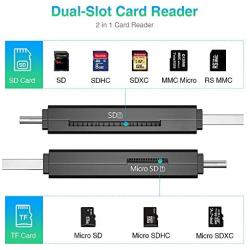 Vanja USB Type C SD Card Reader, USB 3.0 Micro SD Card Reader OTG Adapter for TF, SD, Micro SD, SDXC, SDHC, MMC, RS-MMC, Micro SDXC, Micro SDHC, UHS-I for Mac, Windows, Linux, PC, Laptop