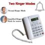 JeKaVis Desk Corded Phone, Landline Phone for Home Office with Speakerphone Speed Dial and LCD Display Function (White)
