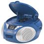 MAGNAVOX MD6924-BL Portable Top Loading CD Boombox with AM/FM Stereo Radio in Blue | CD-R/CD-RW Compatible | LED Display | AUX Port Supported | Programmable CD Player |