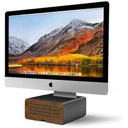 Twelve South HiRise Pro for iMac/ Displays/ Monitors | Height-adjustable stand w/ storage, reversible front + leather inlay