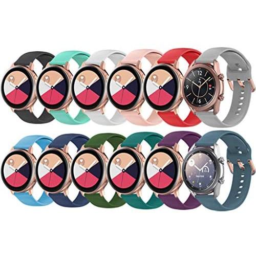 EverAct Compatible Bands for Samsung Galaxy Watch Active / Active 2 & Galaxy Watch 3 40mm / 41MM / 42mm / 44mm, Gear S2 Classic / Gear Sports (20MM)(12pack Small) Gold Buckle EverAct Compatible Bands for Samsung Galaxy Watch Active / Active 2 & Galaxy Watch 3 40mm / 41MM / 42mm / 44mm, Gear S2 Classic / Gear Sports (20MM)(12pack Small) Gold Buckle