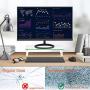 Clear Tempered Glass Computer Monitor Stand Riser for Laptop, Computer, iMac, and All Flat Screen Display, PUTORSEN Desktop Stand with Anti-Slip Pads Holds 44lbs, Storage Shelf & Screen Holder