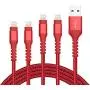 Boreguse Lightning Cable 4Pack [2x3Ft 2x6Ft] MFi Certified Nylon Braided Charger Cable for iPhone Xs Max, XR, X, 8, 7 Plus, 6, 6s, 6 Plus, 5, 5c, 5s, SE(Red)