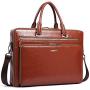 BOSTANTEN Leather Briefcase Shoulder 15.6 ''Laptop Business Vintage Slim Messenger Bags for Men & Women Brown
