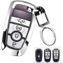 Royalfox(TM) 3 4 5 Buttons TPU Smart keyless Entry Remote Key Fob case Cover Keychain for 2017 2018 2019 2020 Ford Mustang Explorer Edge Fusion Mondeo F150 F250 F350 F450 F550 (Silver)