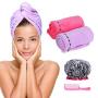 Microfiber Hair Towel Turban Wrap – 2 Pc Head Wraps for Women Bundled with Shower Cap and Comb for Women Anti-Frizz Absorbent Twist Drying Shower Towel Hat Works Like Magic Quick Dry