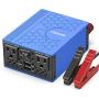 VOLTCUBE 400W Power Inverter 12V DC to 110V AC Converter with 4.8A Dual USB Car Adapter with 2 Independent AC outlets (Blue)