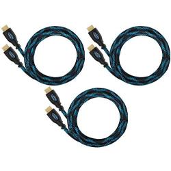 Twisted Veins HDMI Cable 3 ft, 3-Pack, Premium HDMI Cord Type High Speed with Ethernet, Supports HDMI 2.0b 4K 60hz HDR on Most Devices and May Only Support 4K 30hz on Some Device