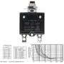RKURCK 125-250V AC 50V DC Push Button Circuit Breaker 15Amp Thermal Overload Protector L1 Series Manual Reset Thermal Circuit Breaker 15A
