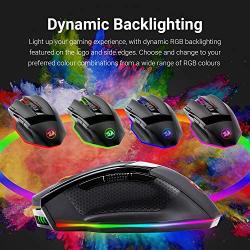 Redragon M801 PC Gaming Mouse LED RGB Backlit MMO 9 Programmable Buttons Mouse with Macro Recording Side Buttons Rapid Fire Button for Windows Computer Gamer (Wireless, Black)