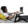 WorkEZ Cool Adjustable Laptop Cooling Stand & Lap Desk Tray for Bed Couch with 2 Fans 3 USB Ports Mouse Pad. Ergonomic Aluminum Height tilt Angle MacBook Riser Portable Standing Desk Converter,Black