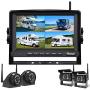 Wireless Backup Camera DVR for RV Truck Trailer Pickup with Monitor Back up Camera Reverse Rear Side View Reversing Stable Signal 1080P Observation System 4 Split with Recording Function eRapta EWX4