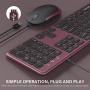 Wired Keyboard and Mouse, Jelly Comb Ultra Thin Full Size USB Wire Corded Keyboard Mouse Combo Set with Number Pad for Computer, Laptop, PC, Desktop, Notebook, Windows 7, 8, 10 (Wine Red)