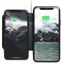 Nomad Wireless Charging Base Station Hub Edition - Charges 2 Qi Devices Wirelessly, 1 USB-A Port, 1 USB-C Port, Black Recycled Leather