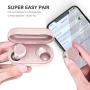 TOZO T12 Wireless Earbuds Bluetooth Headphones Premium Fidelity Sound Quality Wireless Charging Case Digital LED Intelligence Display IPX8 Waterproof Earphones Built-in Mic Headset for Sport Rose Gold