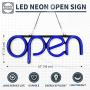 LED Neon Open Sign Light for Business with ON & Off Switch - Lightweight & Energy Efficient for Restaurants Offices Retail Shops Window Storefronts - Blue