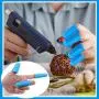 12PCS Finger Cots,Finger Protectors,Hot Gun Finger Gloves, for Glue, Crafts, Sewing, Electronic Repair, Honey Aadhesive, Inventory and Sorting Books (Green and Blue)