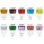 Cyleto 100pcs Standard Motorcycle Car Boat Fuses Set Assortment 5A 7.5A 10A 15A 20A 25A 30A 35A 40A 50A