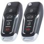Beefunny Pair Replacement Upgraded Flip Remote Car Key Fob 315MHz 4D63 Chip for Ford Lincoln Mercury CWTWB1U331