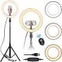 10 Selfie Ring Light - LED Ring Light with Tripod Stand, Adjustable Phone Ring Light Compatible with iOS & Android Phones for Live Video, Makeup, Photography and Vlog Creation