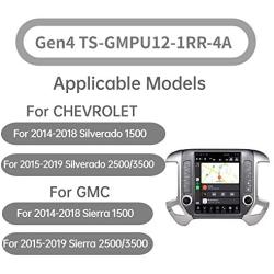 LINKSWELL GEN IV Android Radio Replacement Head Unit Fits for Silverado and Sierra 2014 to 2019 Car Stereo 4GB +64GB Navigation 12.1 Inch Touchscreen with WiFi/BT TS-GMPU12-1RR-4A