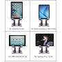 Tablet Stand,KABCON Adjustable Aluminum Tablets(7-13.5 inch) Holder for iPad 2017/2018,iPad Pro,Surface Pro Surface Pro 3 4,FIRD HD 10,Samsung Galaxy Tab E,ASUS Transformer with a Carry Bag-Space Grey