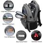 15.6 inch Laptop Backpack Men, Travel Water Resistant Backpack with USB Charging Port Multiple Pockets School Backpack, Durable Lightweight Computer Backpack for Men and Women, Black (Grey)