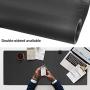 Cacoy Extended PU Leather Desk Pads Protector-Size 39.4''L x 15.7''W - Large Smooth Surface Waterproof Mouse Pad Desktop Protective Mat for Home&Office Table Computer Laptop Keyboard Pad-Black