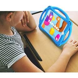 TopEsct Kids Case for iPad Mini 5 4 3 2 1,Silicone Childproof for All Kinds of iPad Mini, Built-in Handle Stand, Comes with a Strap. (Blue)