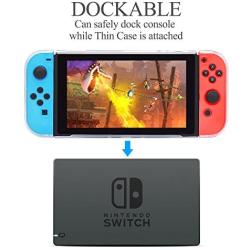 Case for Nintendo Switch, Fit The Dock Station, Protective Accessories Cover Case for Nintendo Switch and Joy Con Controller Dockable with a Tempered Glass Screen Protector, Transparent