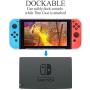 Case for Nintendo Switch, Fit The Dock Station, Protective Accessories Cover Case for Nintendo Switch and Joy Con Controller Dockable with a Tempered Glass Screen Protector, Transparent