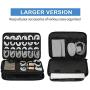 Electronics Organizer, Jelly Comb Electronic Accessories Cable Organizer Bag Waterproof Travel Cable Storage Bag for Charging Cables, Power Bank, iPad （Up to 11in and More-Large (All Black)