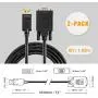 DP to VGA Cable 6ft [2-Pack], CableCreation DisplayPort to VGA Cable with Built-in IC Chip, Gold Plated Standard DP Male to VGA Male Cable Black Color