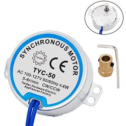 Twidec/7mm Connector Synchronous Motor AC100~127V 50/60HZ Turntable Synchron Motor 4W CW/CCW Electric Motor 5-6RPM/MIN +Hexagon Shaft motor flexible coupling coupler+ Allen Wrench TYC-50-501P