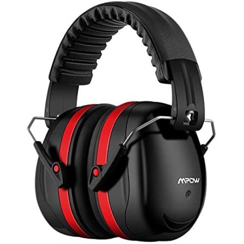 Mpow 035 Noise Reduction Safety Ear Muffs, Shooters Hearing Protection Ear Muffs, Adjustable Shooting Ear Muffs, NRR 28dB Ear Defenders for Shooting Hunting Season, with a Carrying Bag- Red